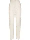 Dolce & Gabbana Logo Lace Casual Pants In White