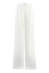 Dolce & Gabbana Flared Floral Cordonetto Lace Pants In White