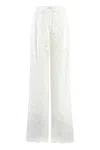 Dolce & Gabbana Flared Floral Cordonetto Lace Pants In White