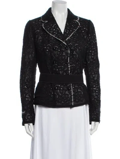 Pre-owned Dolce & Gabbana Lace Tweed Pattern Evening Jacket In Black
