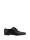 Dolce & Gabbana Black Leather Raffaello Lace-up Shoes In Black