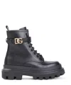 Dolce & Gabbana Logo-buckle Boots In Black