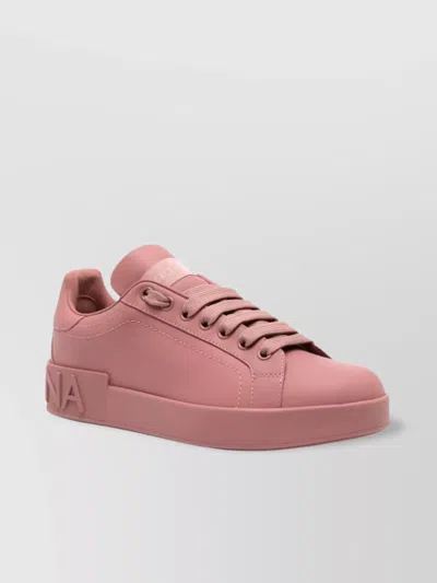 DOLCE & GABBANA LACE-UP LEATHER SHOES ROUND TOE