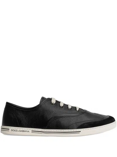 DOLCE & GABBANA LACE-UP LEATHER SNEAKERS
