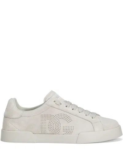 Dolce & Gabbana Lace-up Light Beige Sneakers In Neutral