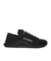 Dolce & Gabbana Ns1 Lace-up Canvas Sneakers With Lace Detail In Black