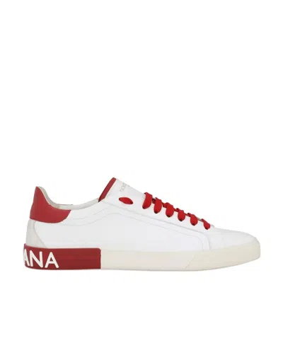 Dolce & Gabbana Lace-up Low-cut Casual Sneakers In White