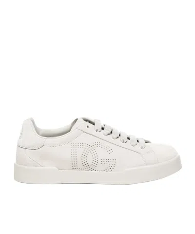 Dolce & Gabbana Lace-up Low-cut Sneakers In White