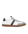Dolce & Gabbana White/blk Branded Leather And Suede Trainers 4-12 Years Eur 33 / 1 Uk In White