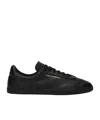 Dolce & Gabbana Black Low Top Perforated Sneakers With Logo Detail In Leather Man In Black