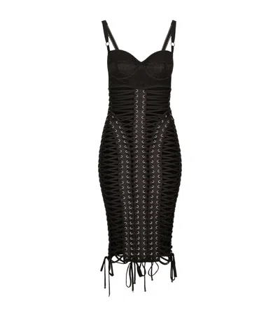 DOLCE & GABBANA LACE-UP MIDI DRESS 