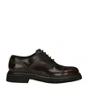 Dolce & Gabbana Perforated Calf Leather Lace-up Shoes In Toffee