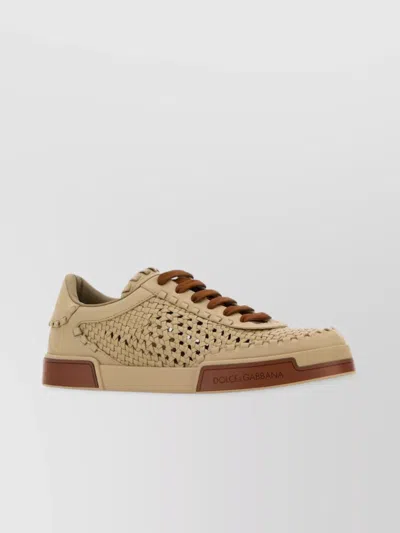 DOLCE & GABBANA LACE-UP PERFORATED PORTOFINO SNEAKERS