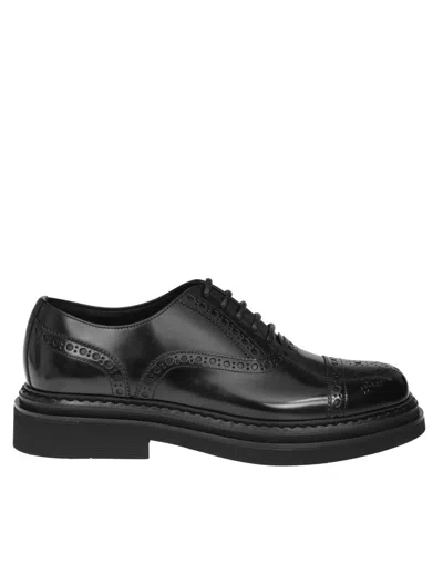 Dolce & Gabbana Lace-up Shoe In Calf Leather In Black