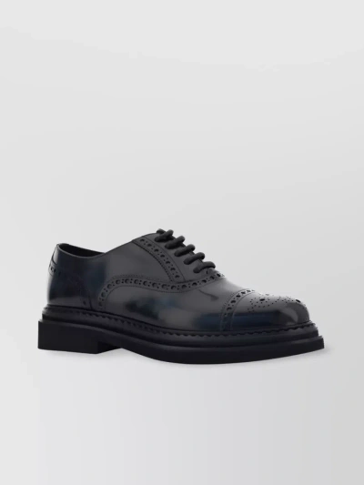 Dolce & Gabbana Perforated Lace-up Shoes In Blue