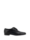Dolce & Gabbana Black Leather Raffaello Lace-up Shoes In Black