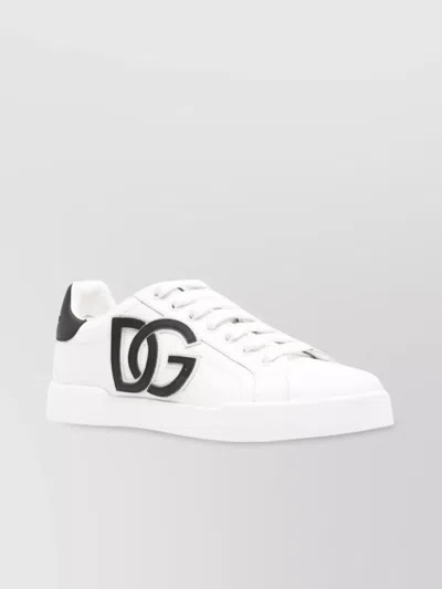 Dolce & Gabbana Lace-up Shoes With Contrasting Heel Tab In White
