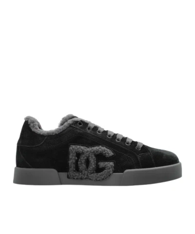 Dolce & Gabbana Lace-up Sneakers In Black