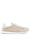 Dolce & Gabbana Leather And Fabric Low-top Sneakers In Neutrals