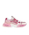 Dolce & Gabbana Airmaster Mesh And Leather Low-top Sneakers In Pink