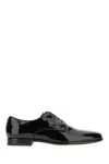 Dolce & Gabbana Black Leather Raffaello Lace-up Shoes In Black