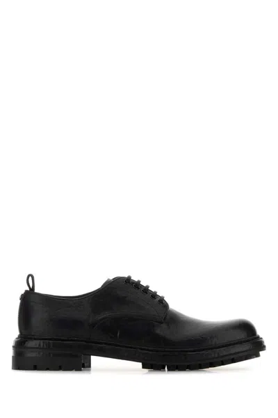 Dolce & Gabbana Black Leather Lace-up Shoes