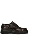 Dolce & Gabbana Perforated Calf Leather Lace-up Shoes In Brown