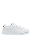 Dolce & Gabbana Leather Sneakers With Lateral Logo Patch In White