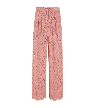 DOLCE & GABBANA LACE WIDE-LEG TROUSERS