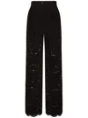 Dolce & Gabbana Women's Lace Wide-leg Trousers In Black