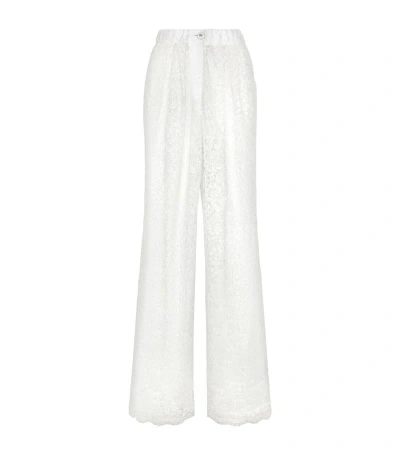 Dolce & Gabbana Lace Wide-leg Trousers In Multi