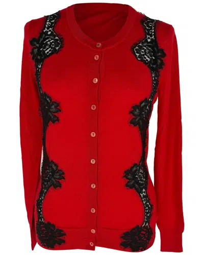 Pre-owned Dolce & Gabbana Lace-accent Cardigan, Size It 38 (authentic Pre-loved)