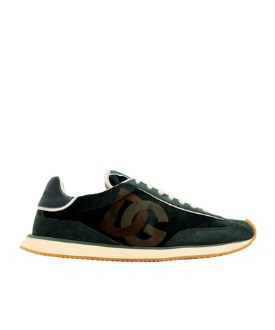 Dolce & Gabbana Cushion Low-top Sneakers Featuring Suede Inserts In Green