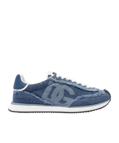 Dolce & Gabbana Laced Sneakers In Blue