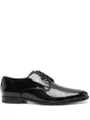 Dolce & Gabbana Black Leather Raffaello Lace-up Shoes In Black