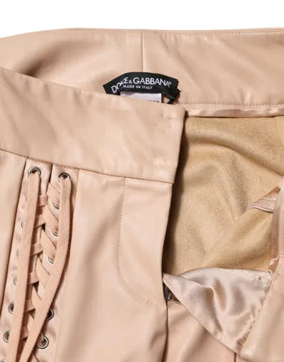 Dolce & Gabbana Lace-detail Skinny Trousers In Brown