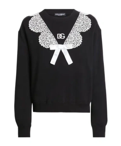 DOLCE & GABBANA LACE-DETAIL SWEATSHIRT