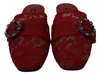 Dolce & Gabbana Lace-embellished Crystal Slide Flat In Multi