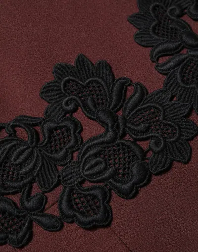 Dolce & Gabbana Lace-embellished Virgin Wool Dress In Red