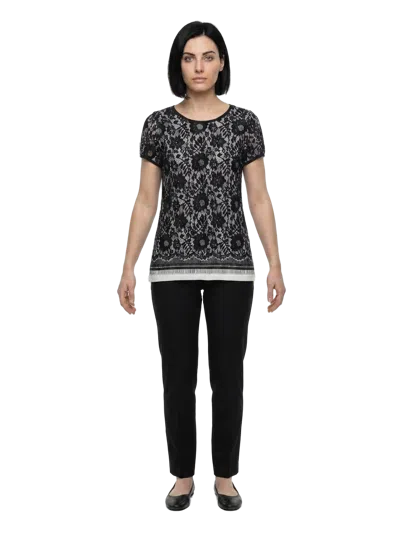 Dolce & Gabbana Lace-knit T-shirt In Black