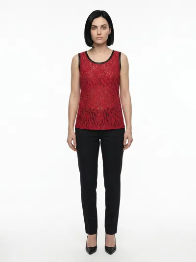 Dolce & Gabbana Lace-textured Acetate Tank Top In Red