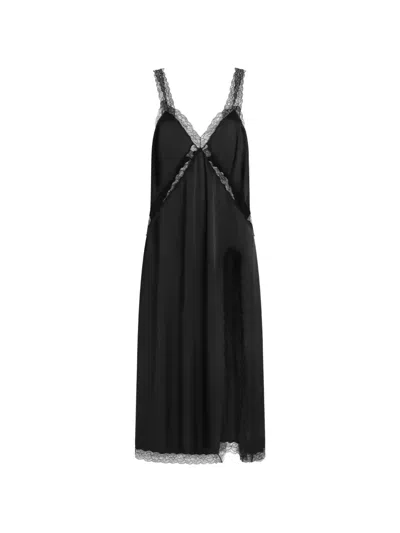 Dolce & Gabbana Dolce  Gabbana Lace-trim Slip Dress In Black