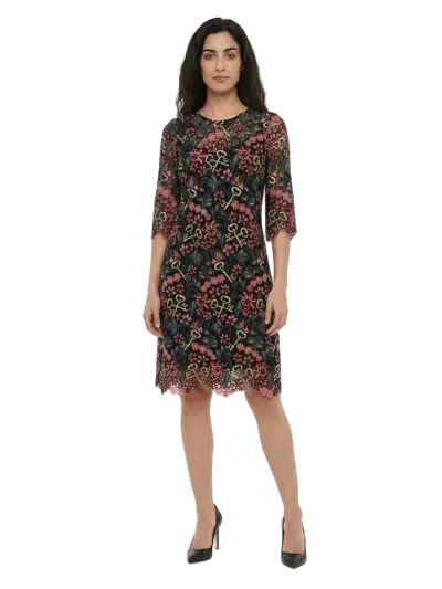 Dolce & Gabbana Lace-trimmed Floral Dress In Multi