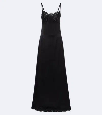 Dolce & Gabbana Robe Mit Spitze In Black
