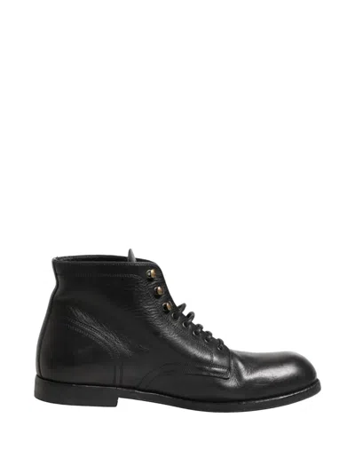 Dolce & Gabbana Black Lace Up Short Ankle Boots Men Shoes
