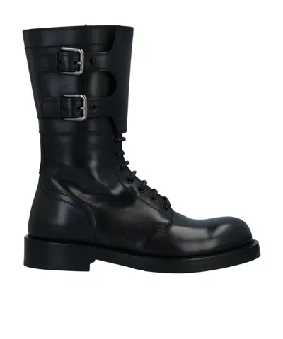 Dolce & Gabbana Lace-up Ankle Boots In Black