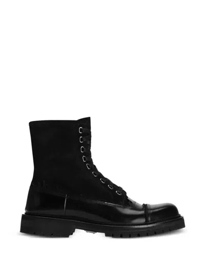 Dolce & Gabbana Lace-up Boots In Animal Print