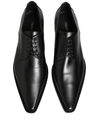 Dolce & Gabbana Lace-up Calf Leather Derby Shoe In Black
