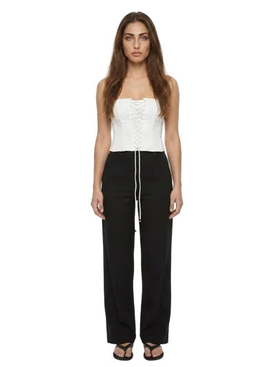 Dolce & Gabbana Lace-up Cotton Bodysuit In White