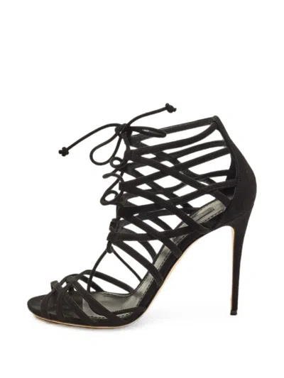 Pre-owned Dolce & Gabbana Lace-up Sandals In Black